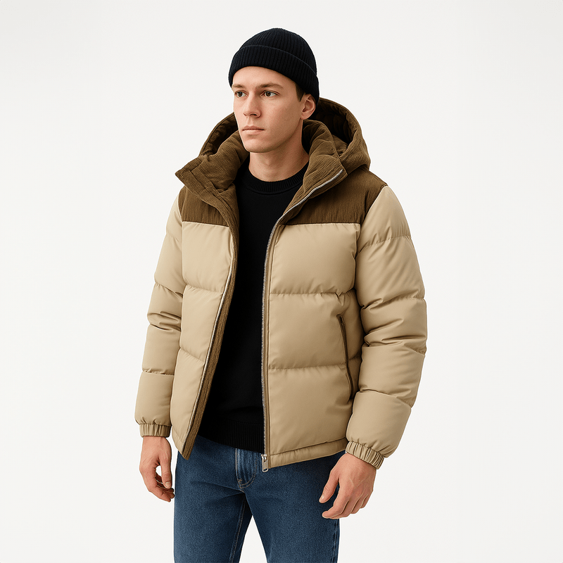 Casual heren all-season puffer jacket met capuchon