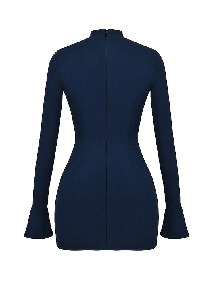 Chique mini jurk met lange mouwen