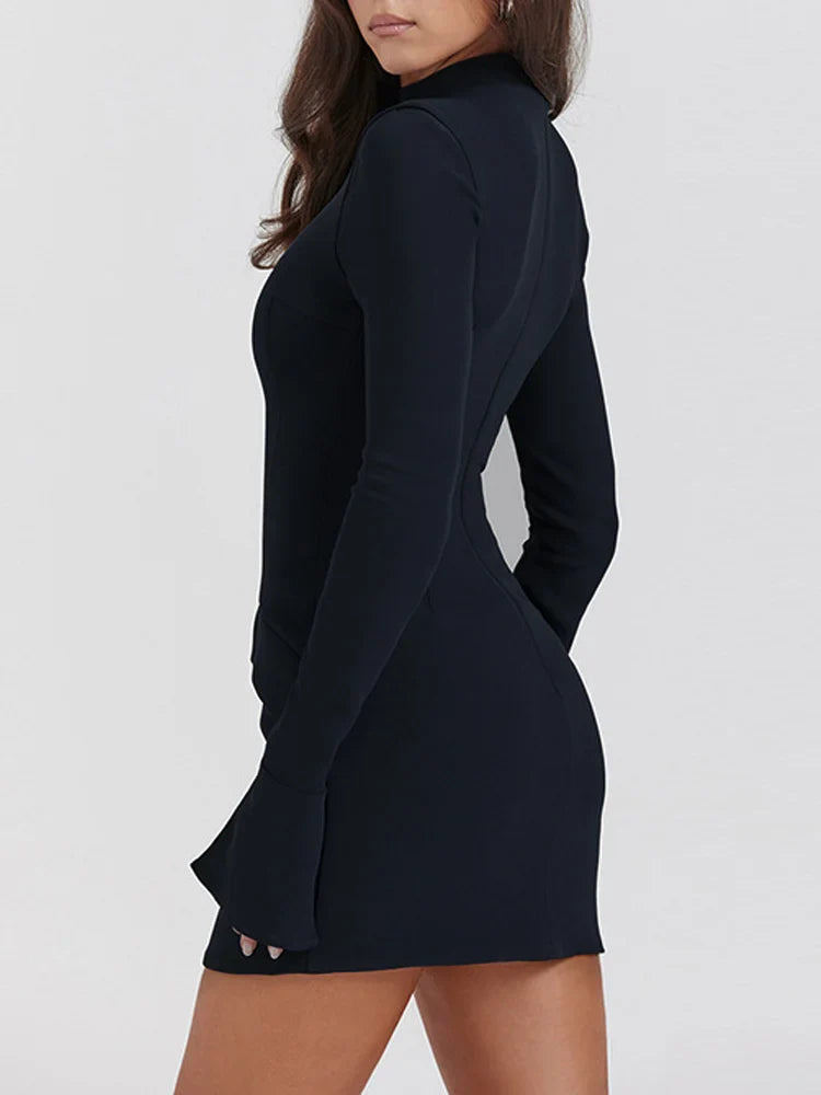 Chique mini jurk met lange mouwen
