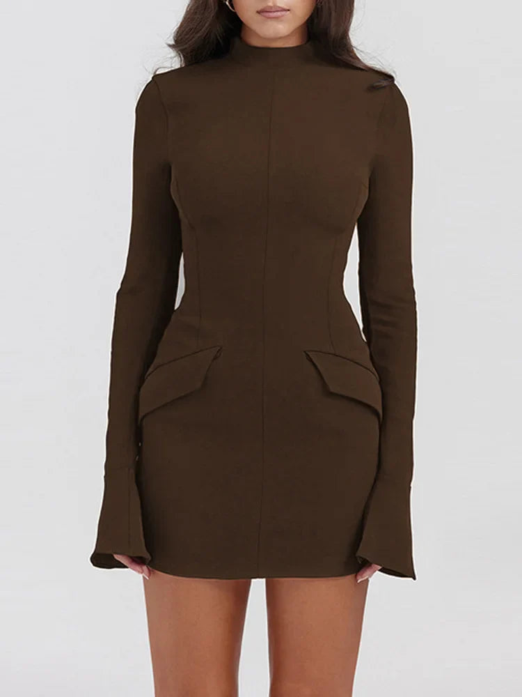 Chique mini jurk met lange mouwen