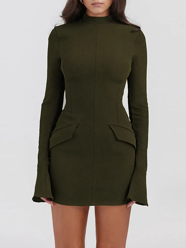 Chique mini jurk met lange mouwen