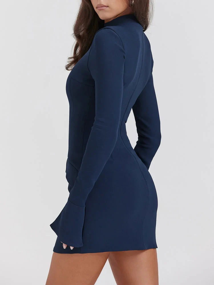 Chique mini jurk met lange mouwen