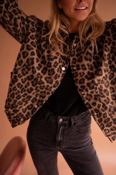 Dames Bomberjack met Luipaardprint