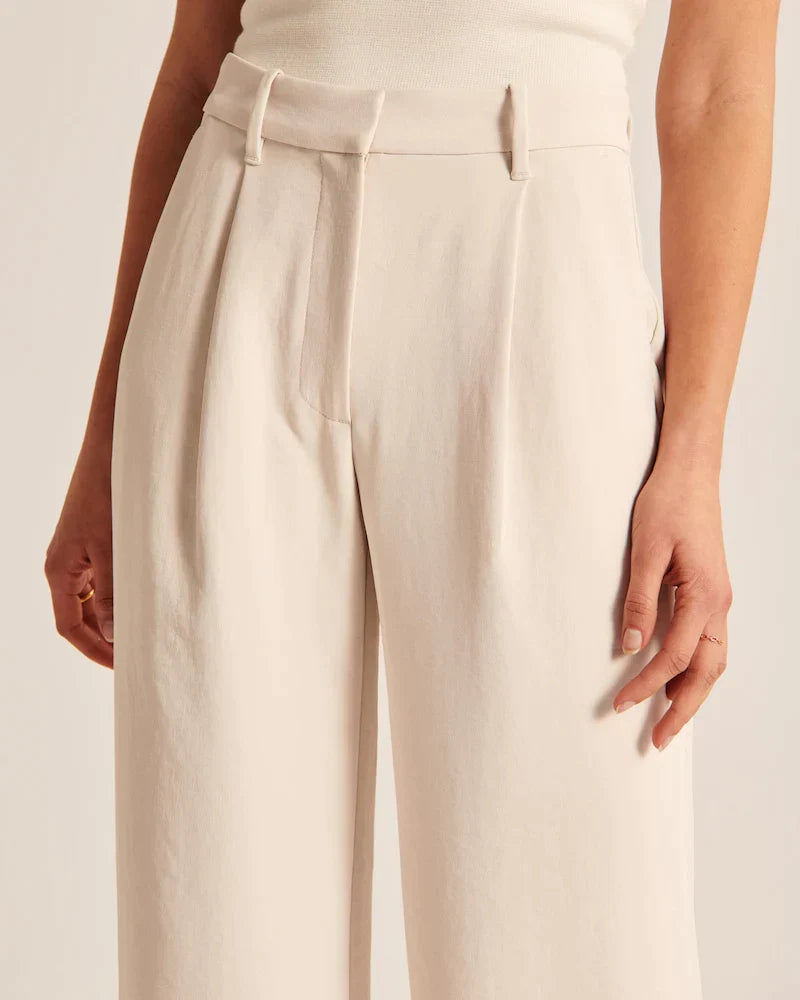 Dames Hoge Taille Pantalon met Wijde Pijpen