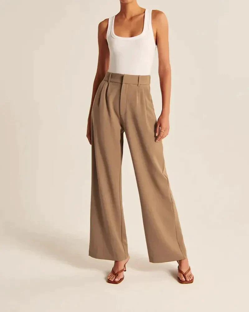 Dames Hoge Taille Pantalon met Wijde Pijpen