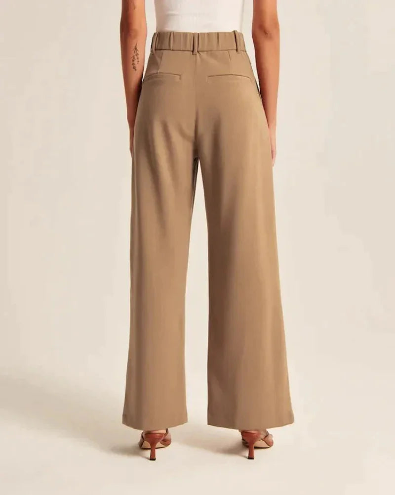Dames Hoge Taille Pantalon met Wijde Pijpen