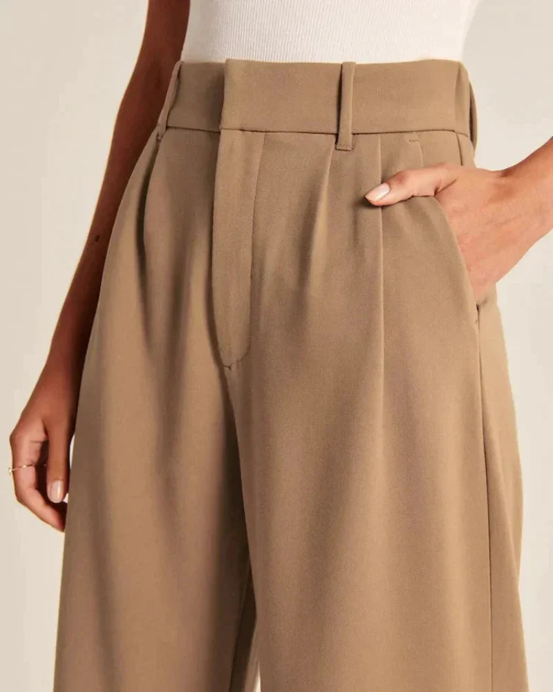 Dames Hoge Taille Pantalon met Wijde Pijpen