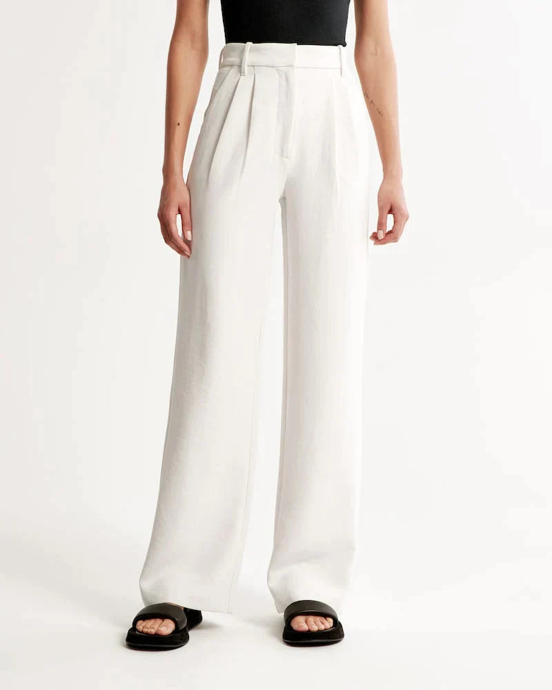 Dames Hoge Taille Pantalon met Wijde Pijpen