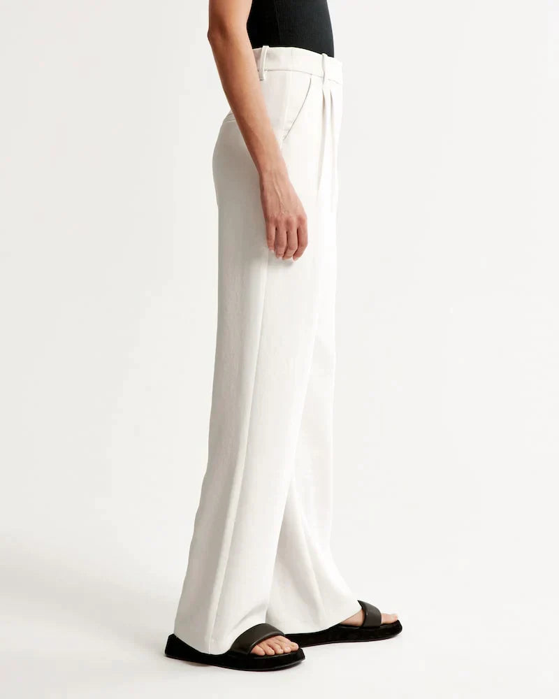 Dames Hoge Taille Pantalon met Wijde Pijpen