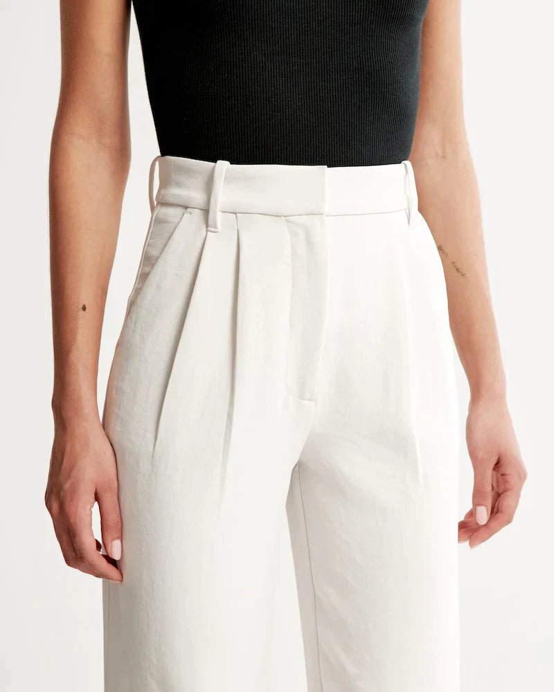 Dames Hoge Taille Pantalon met Wijde Pijpen