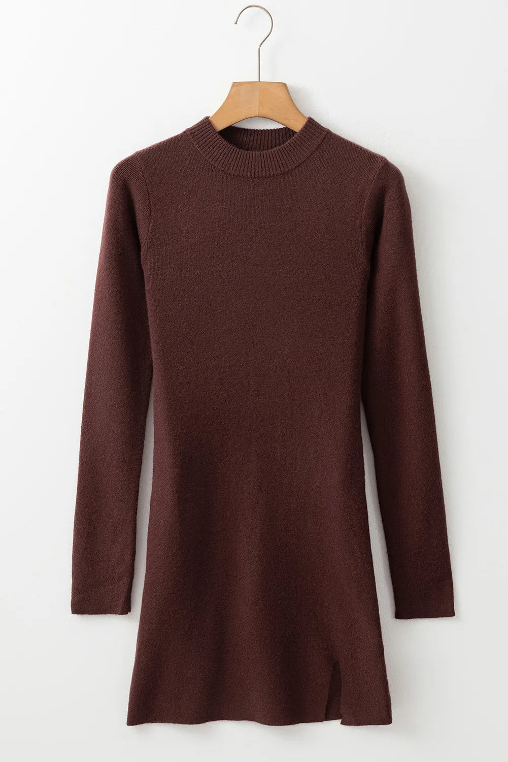 Dames Knit Sweater Dress met Colkraag en Elegante Split