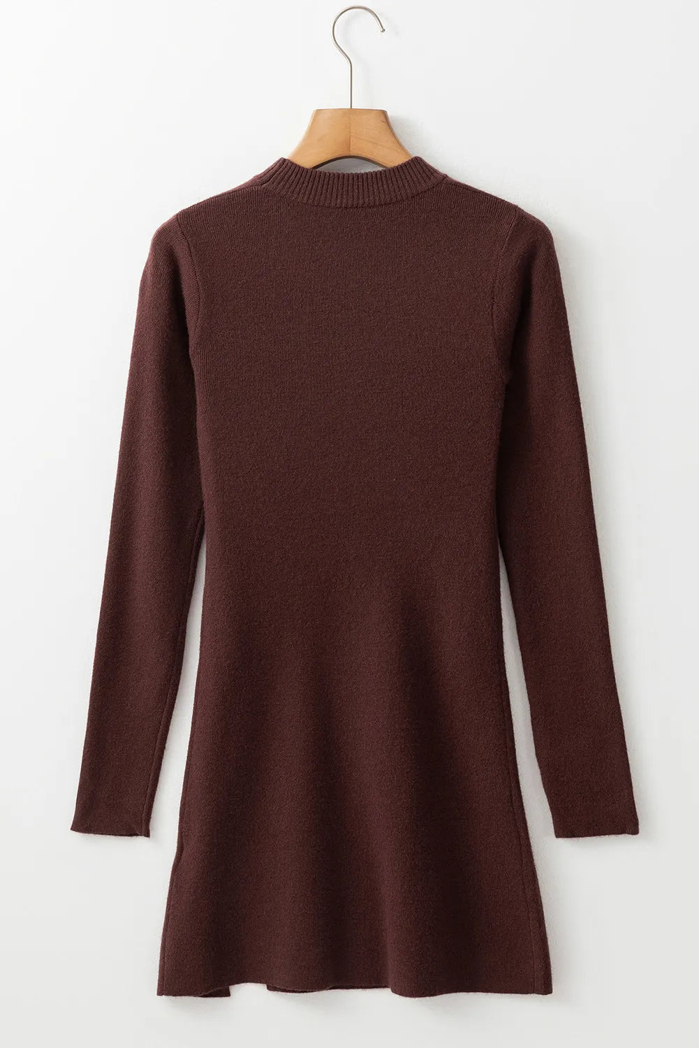 Dames Knit Sweater Dress met Colkraag en Elegante Split