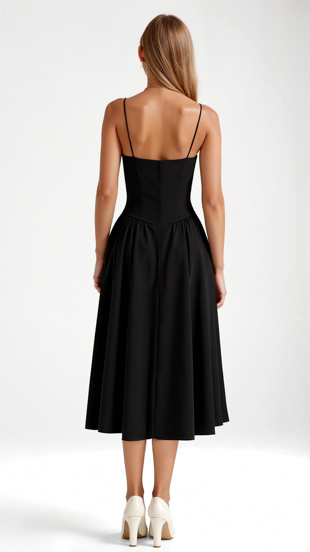 Dames midi corsetjurk – Klassiek silhouet – Chic voor gelegenheden