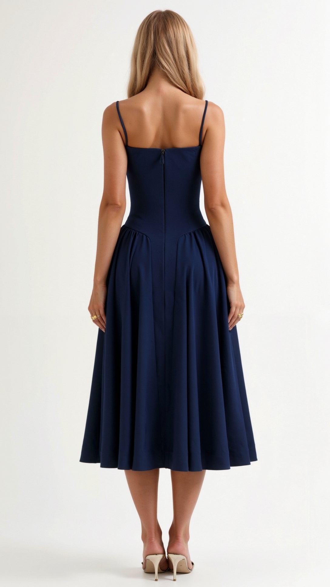 Dames midi corsetjurk – Klassiek silhouet – Chic voor gelegenheden