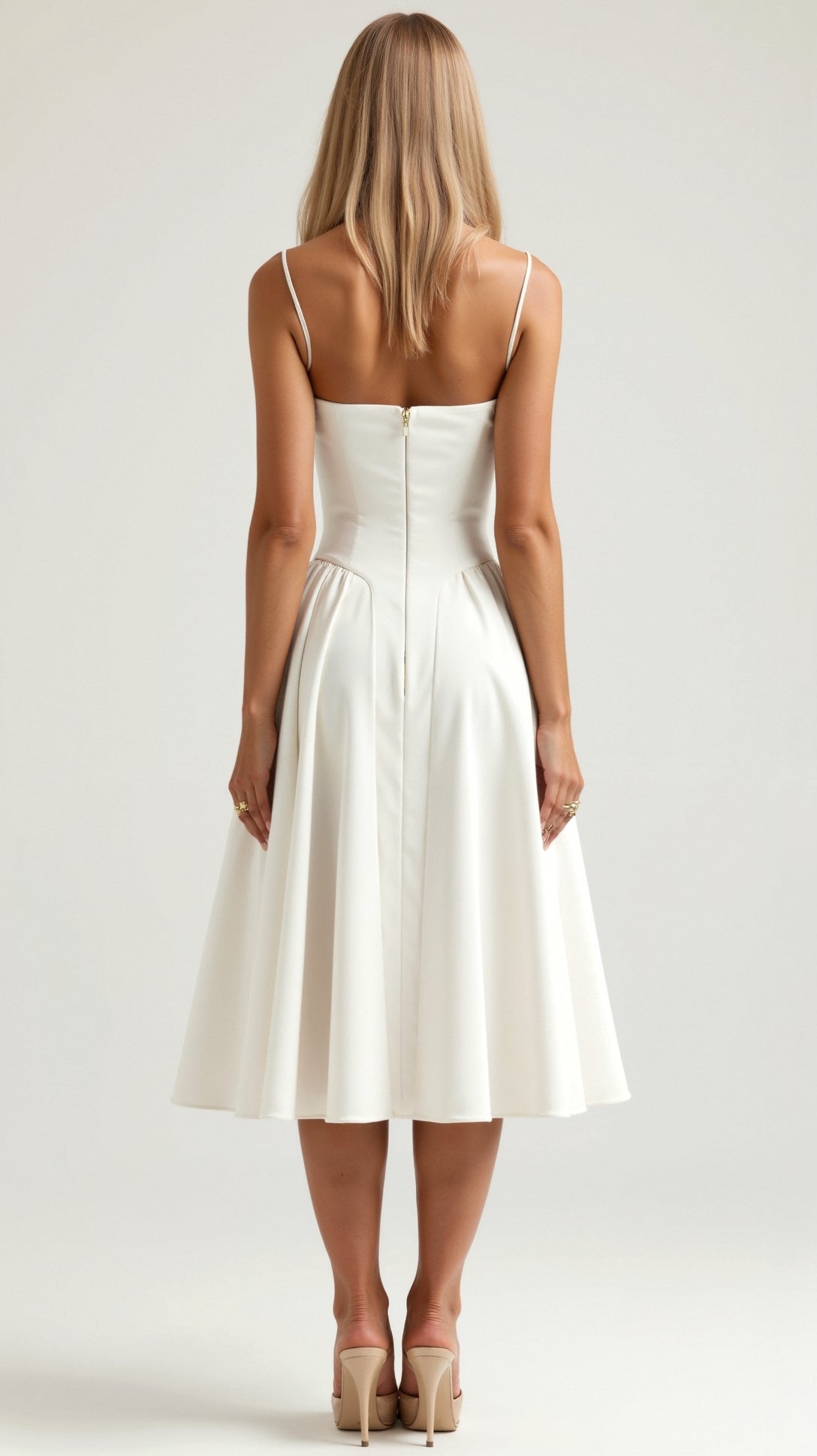 Dames midi corsetjurk – Klassiek silhouet – Chic voor gelegenheden