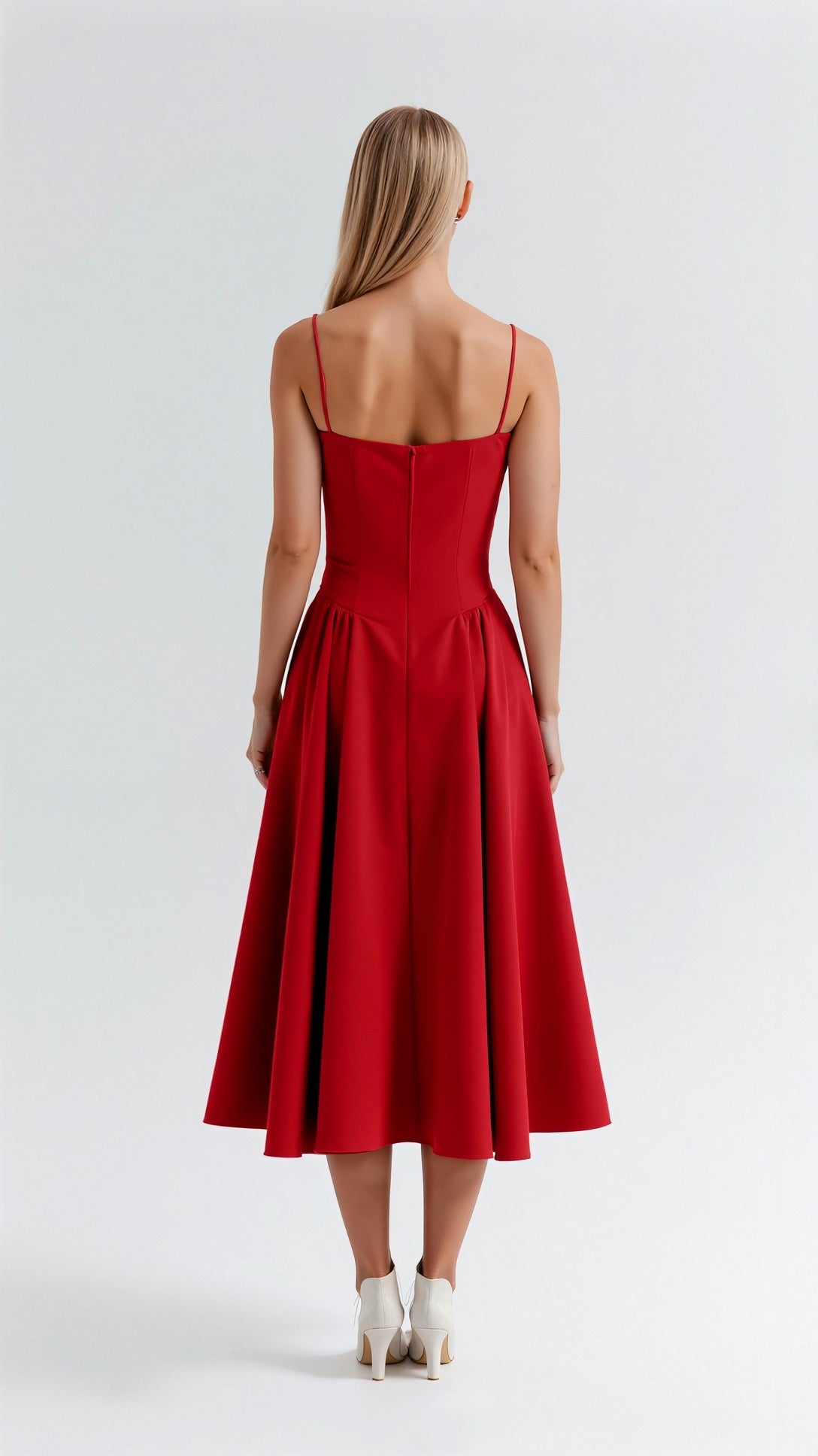 Dames midi corsetjurk – Klassiek silhouet – Chic voor gelegenheden