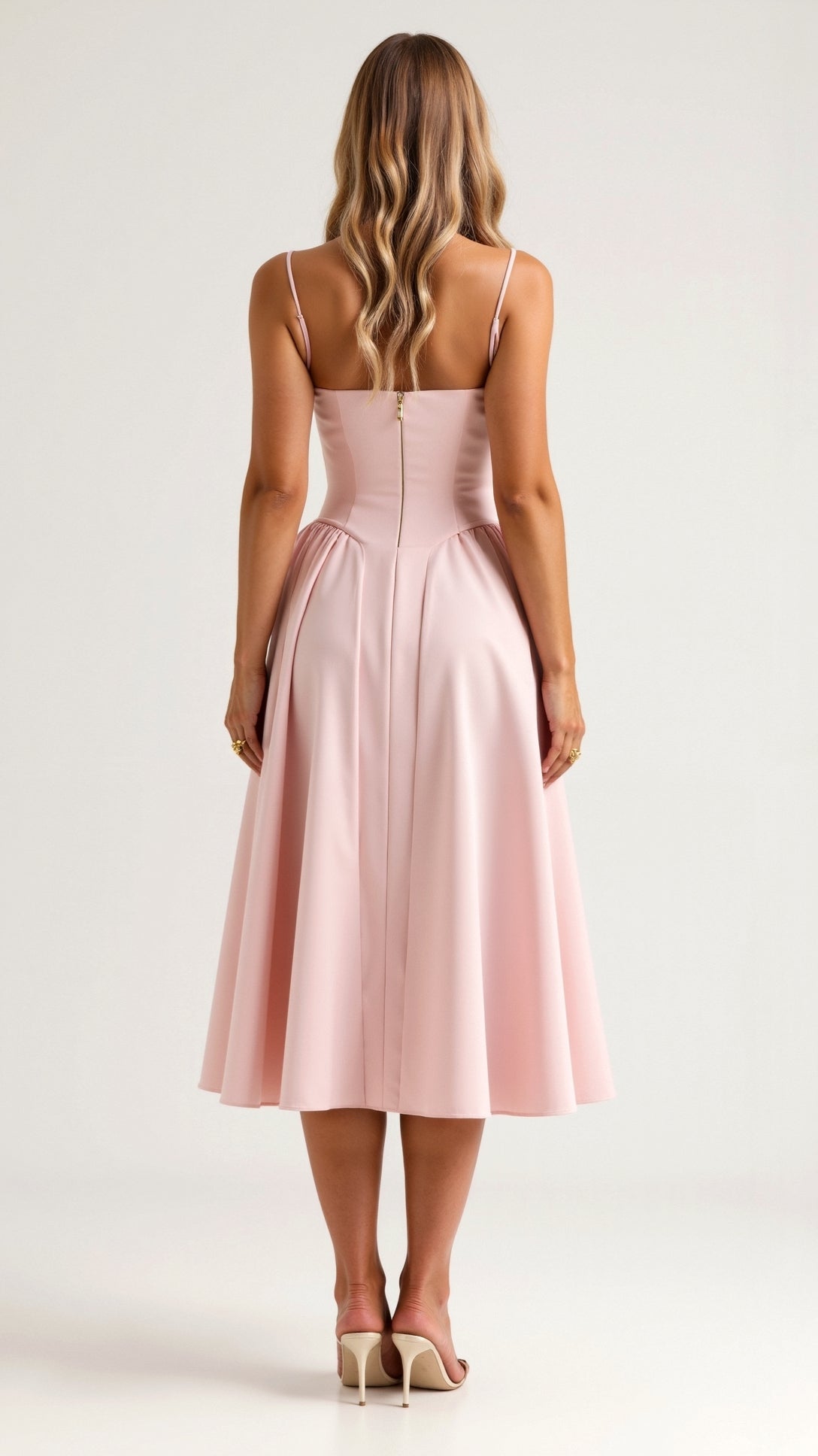 Dames midi corsetjurk – Klassiek silhouet – Chic voor gelegenheden