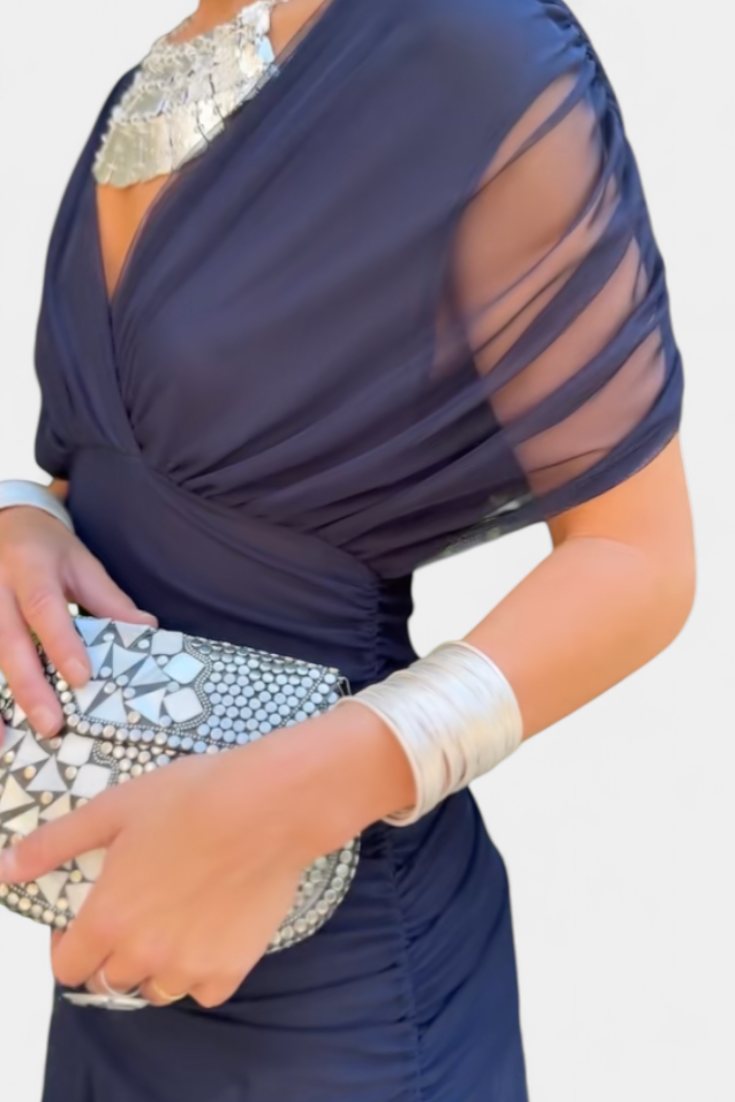 Elegante lange jurk met V-hals