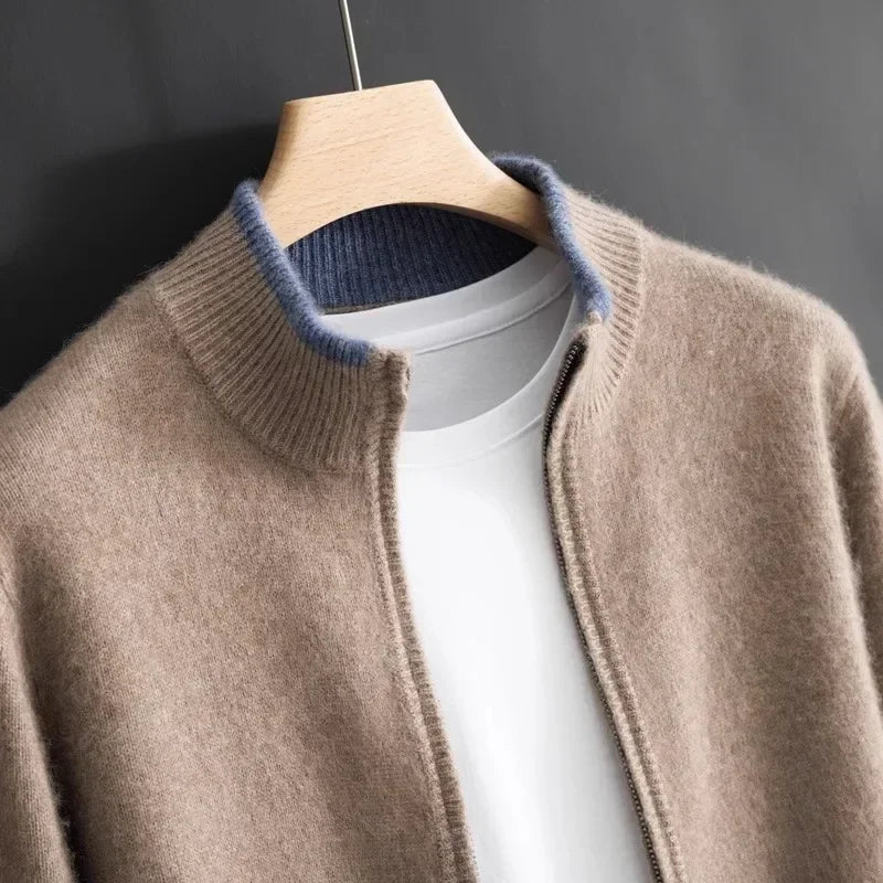 Heren knitted zip jacket - Zachte ritstrui – Tijdloze stijl