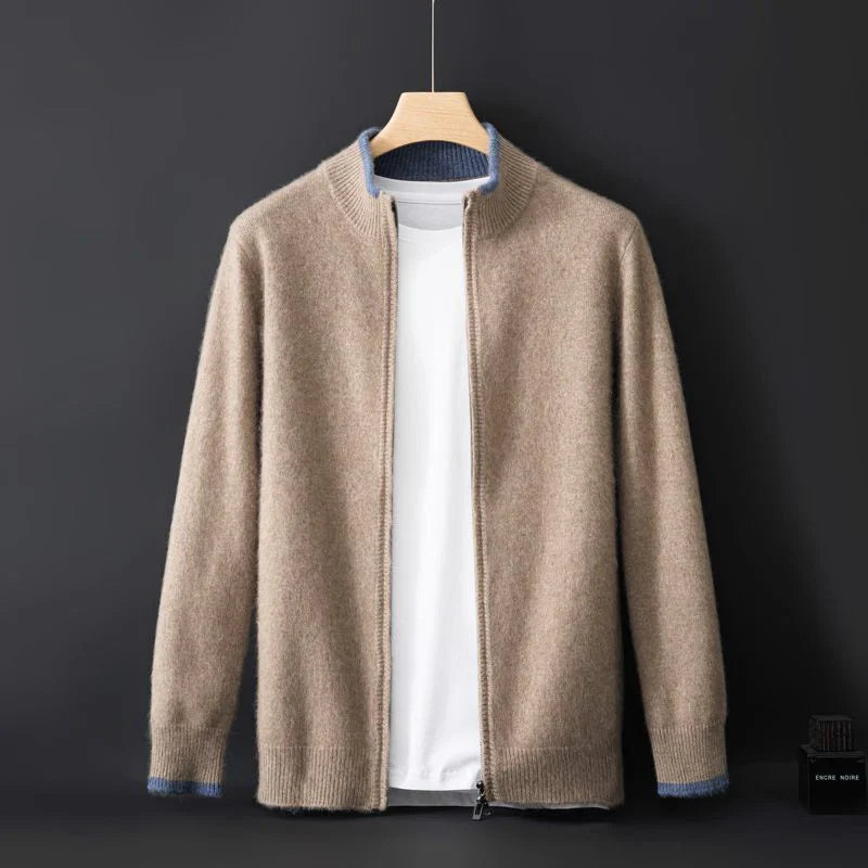 Heren knitted zip jacket - Zachte ritstrui – Tijdloze stijl