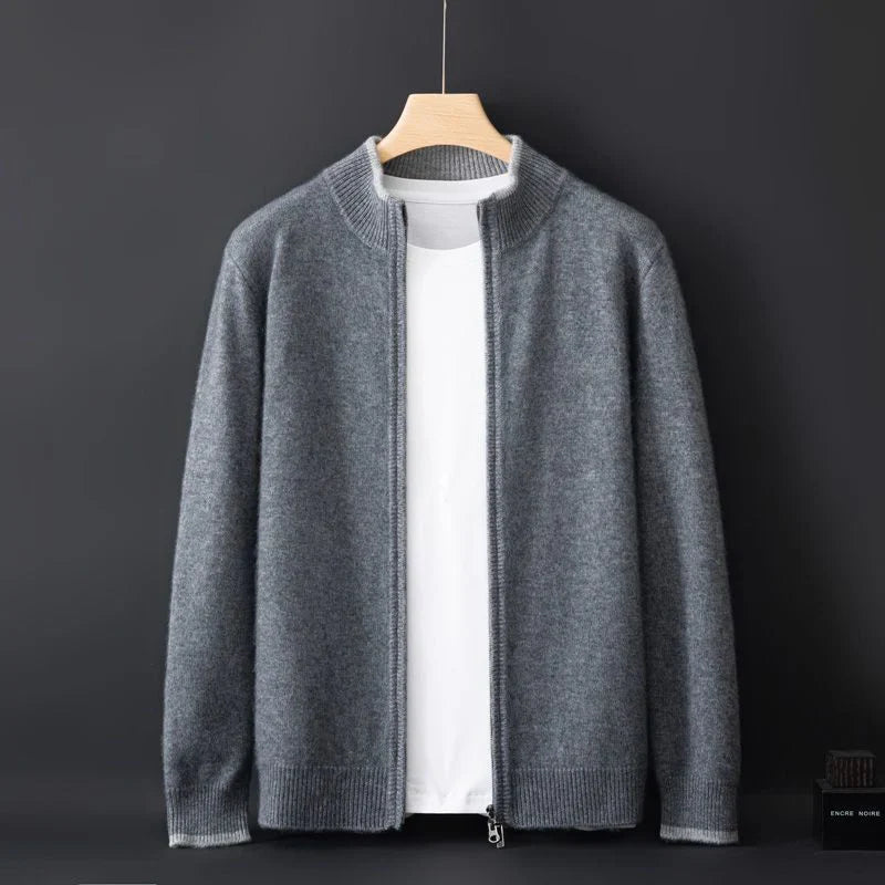 Heren knitted zip jacket - Zachte ritstrui – Tijdloze stijl