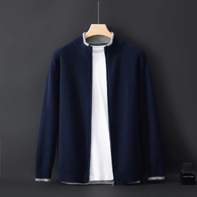 Heren knitted zip jacket - Zachte ritstrui – Tijdloze stijl