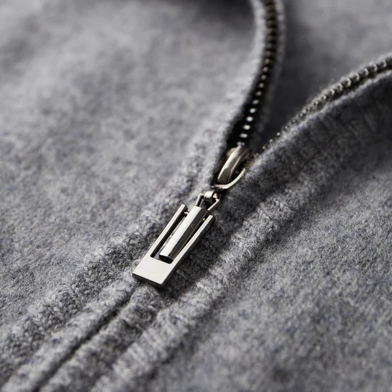 Heren knitted zip jacket - Zachte ritstrui – Tijdloze stijl