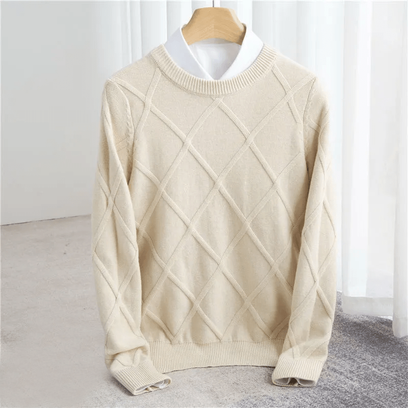 Luxe heren knitted sweater – Subtiel patroon & elegante pasvorm