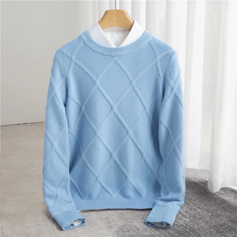 Luxe heren knitted sweater – Subtiel patroon & elegante pasvorm
