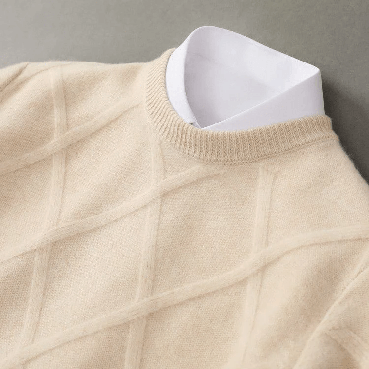 Luxe heren knitted sweater – Subtiel patroon & elegante pasvorm