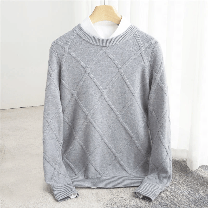 Luxe heren knitted sweater – Subtiel patroon & elegante pasvorm