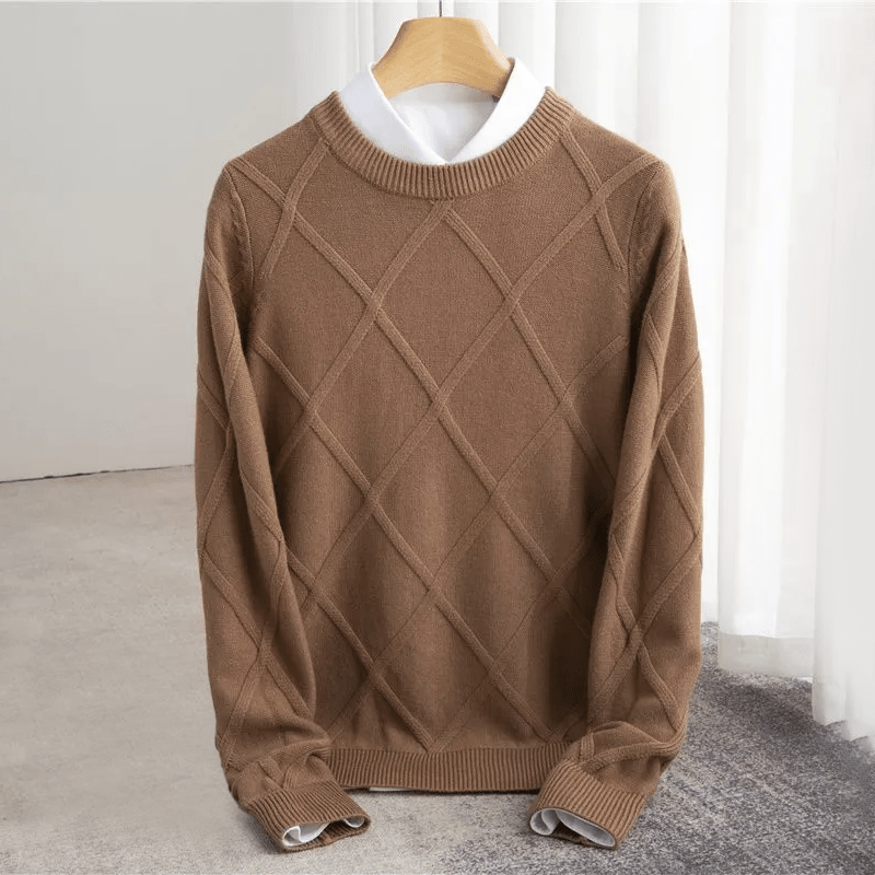 Luxe heren knitted sweater – Subtiel patroon & elegante pasvorm
