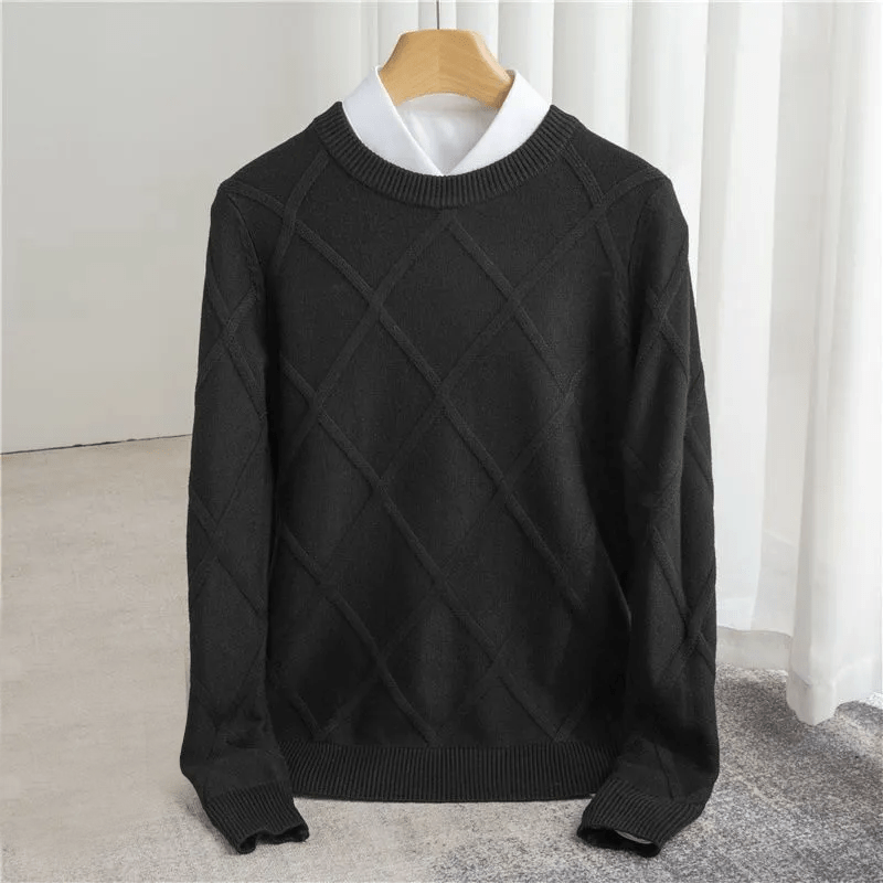 Luxe heren knitted sweater – Subtiel patroon & elegante pasvorm