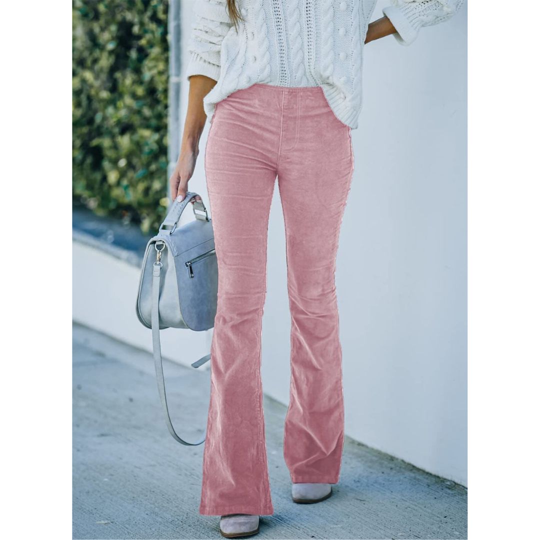 Ribfluwelen flared broek