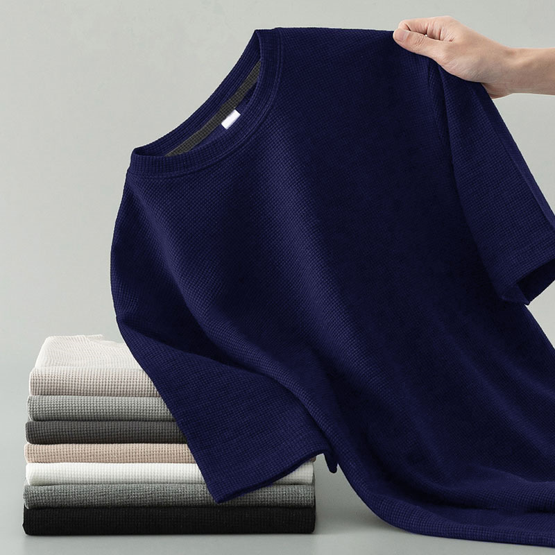 Textuur T-shirt heren – Comfortabel waffle knit– Casual & stijlvol