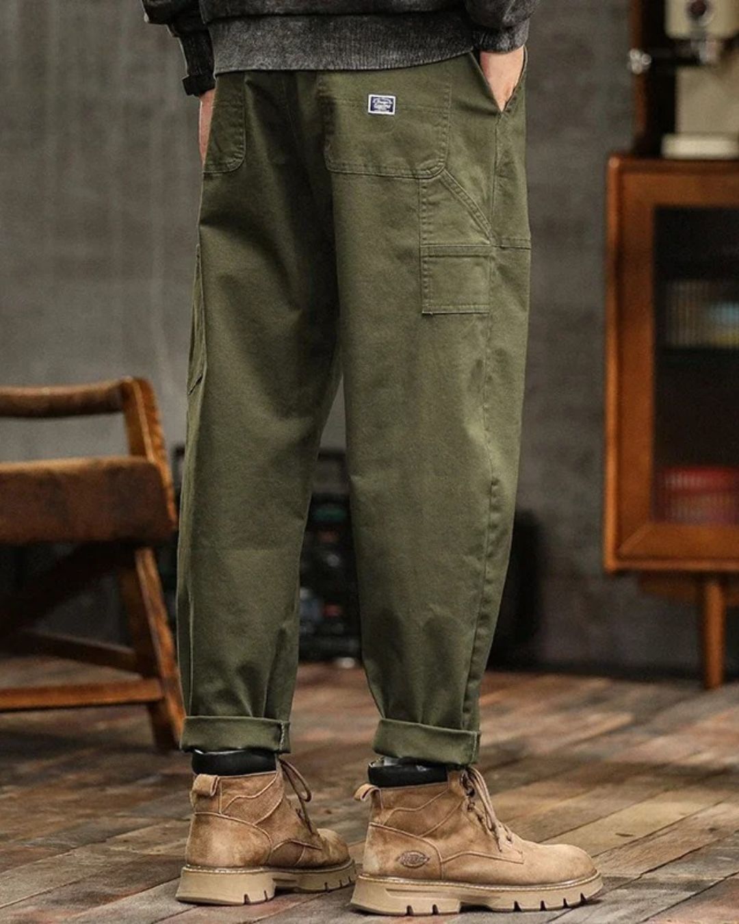 Vintage cargo broek heren