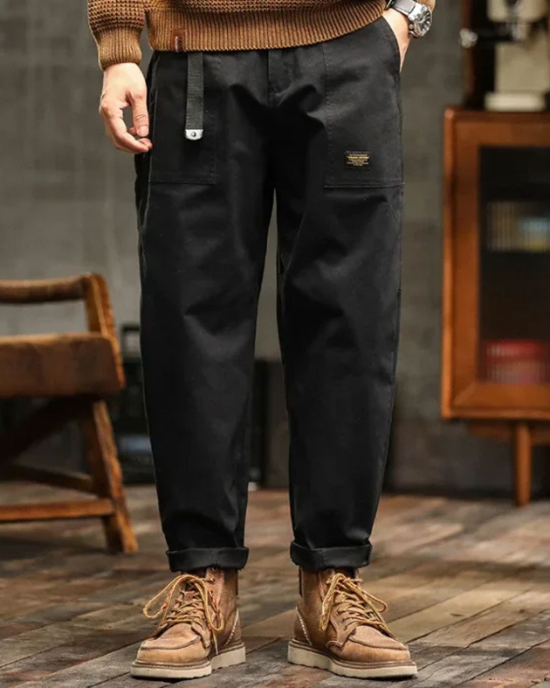 Vintage cargo broek heren