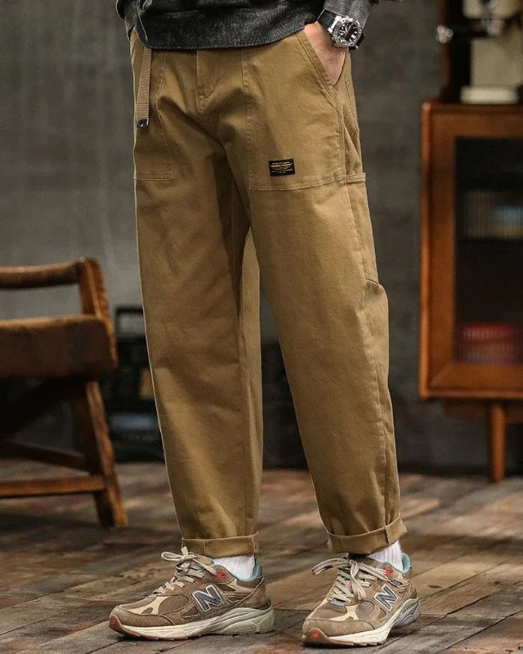 Vintage cargo broek heren
