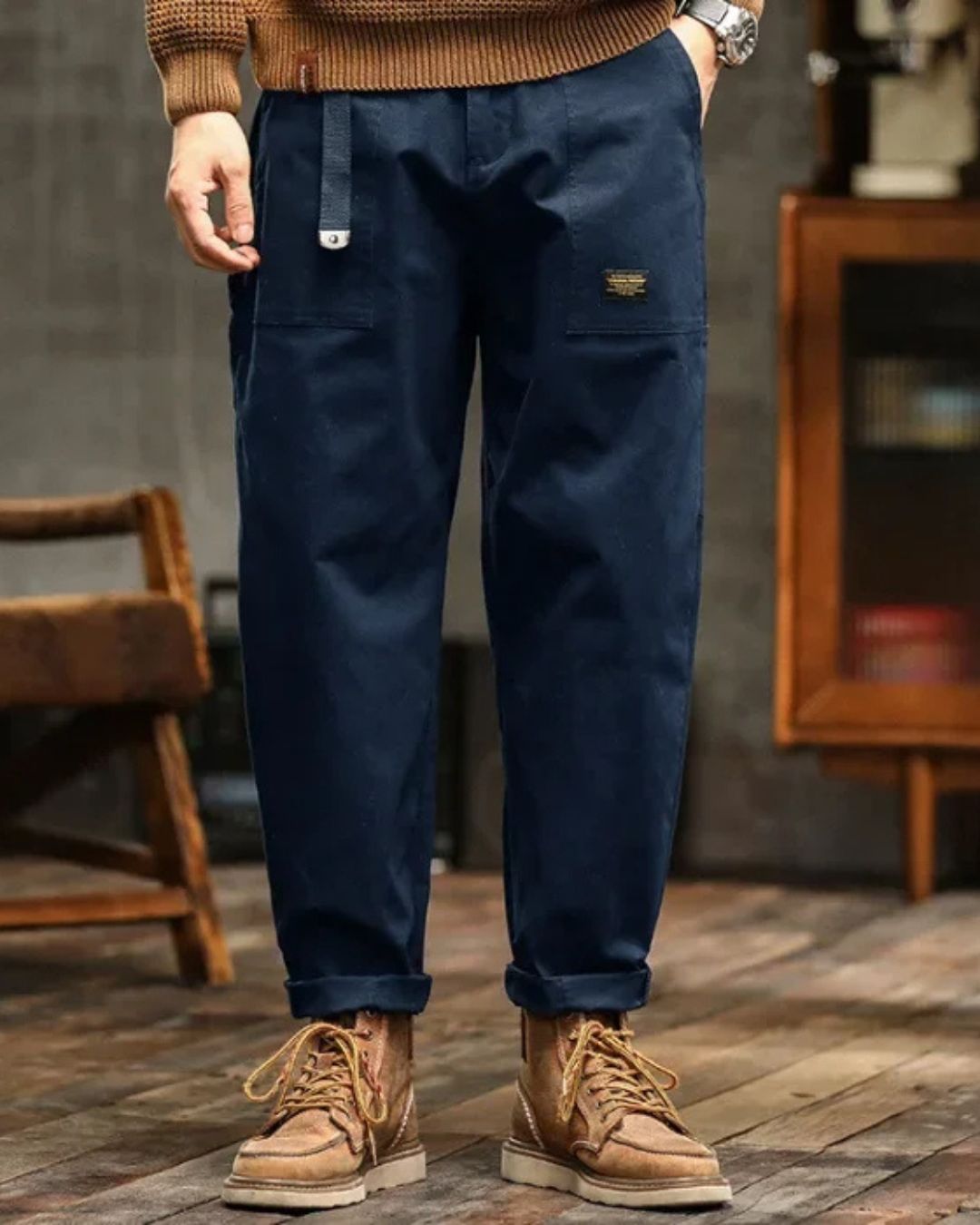 Vintage cargo broek heren
