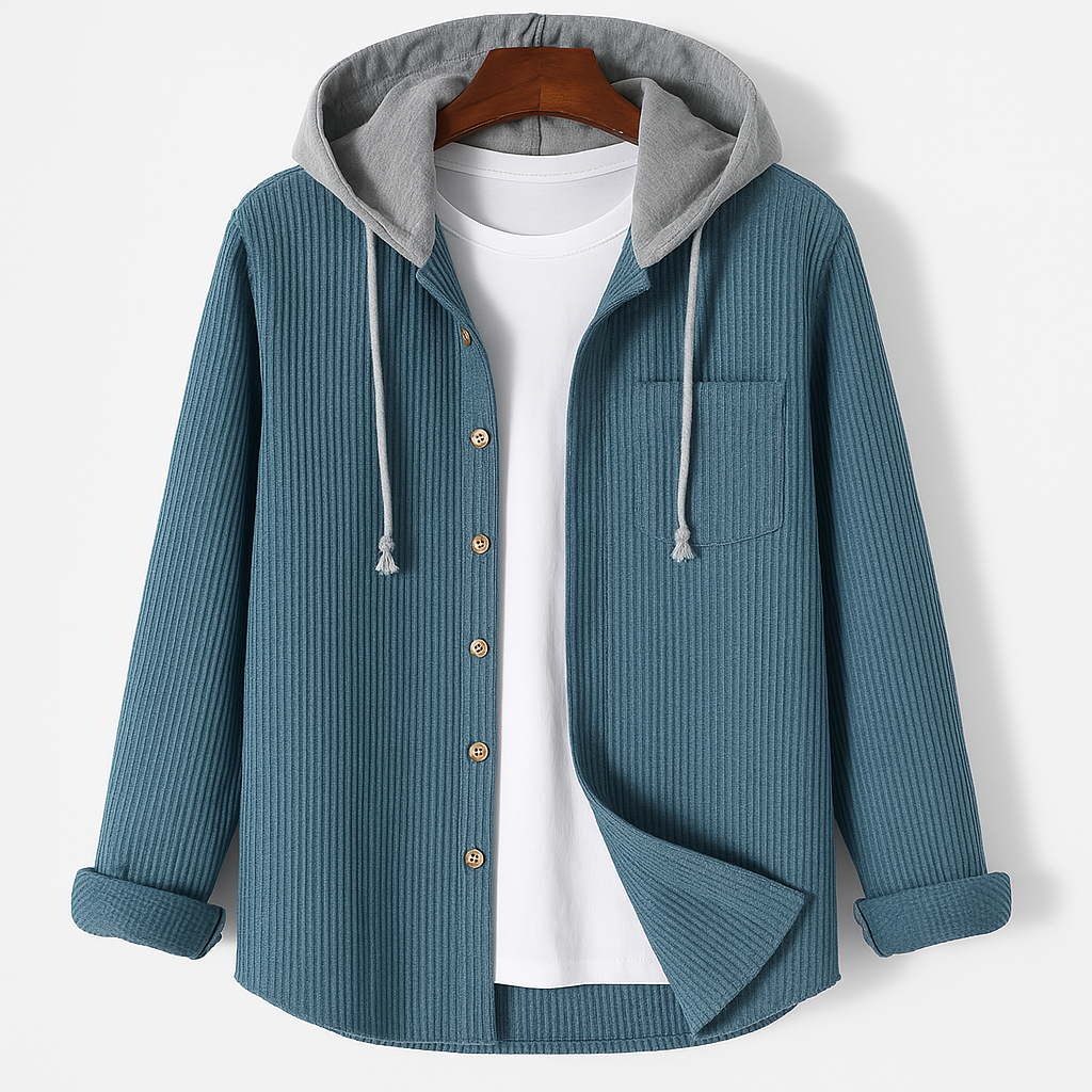 Warme Ribcord Hoodie voor Heren