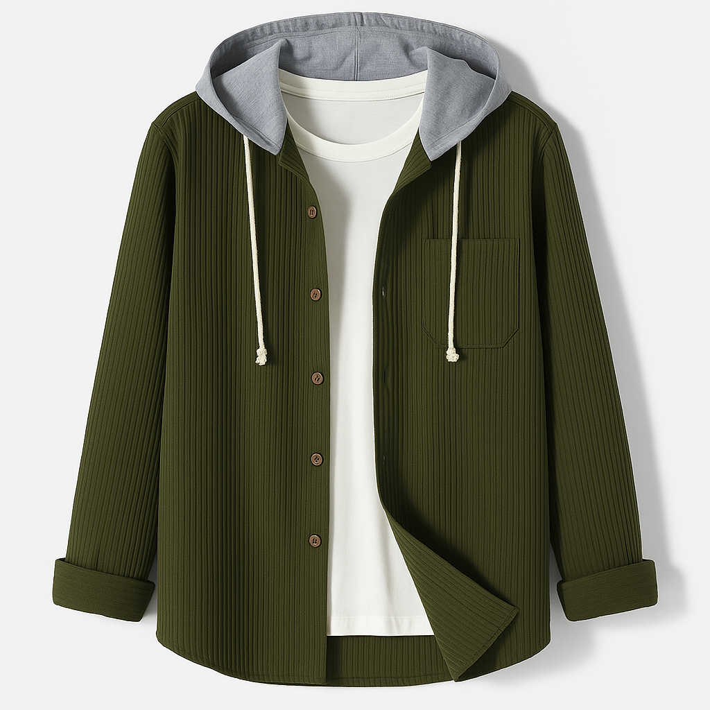 Warme Ribcord Hoodie voor Heren