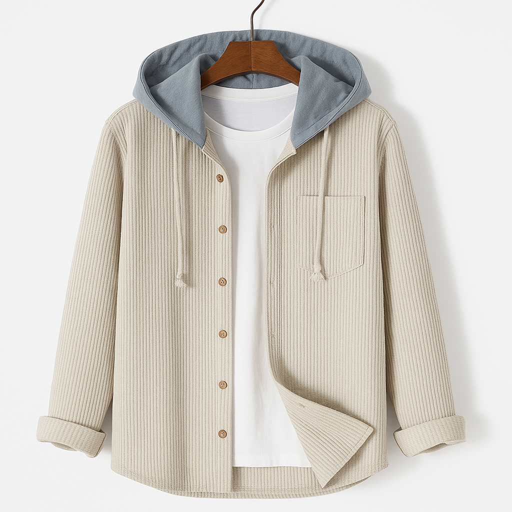 Warme Ribcord Hoodie voor Heren