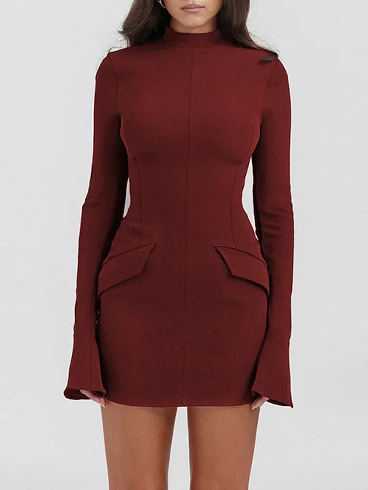 Chique mini jurk met lange mouwen