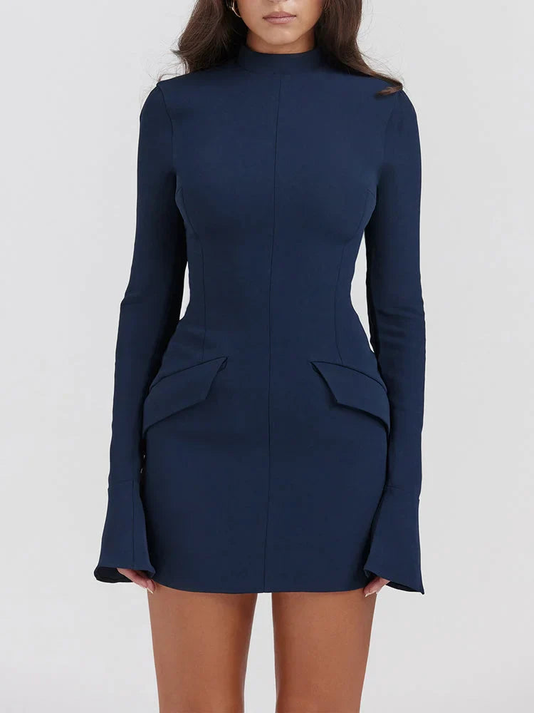 Chique mini jurk met lange mouwen
