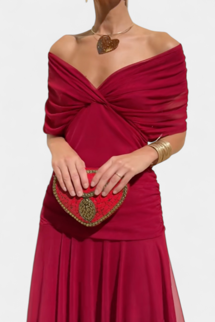 Elegante lange jurk met V-hals