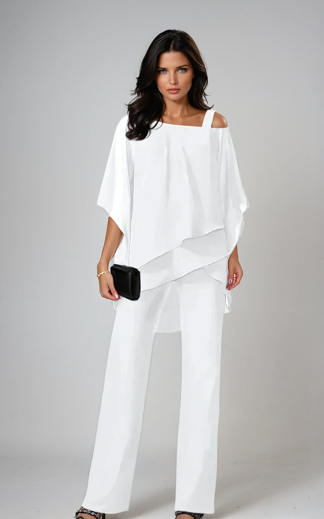 Tweedelig damespak met rechte pasvorm