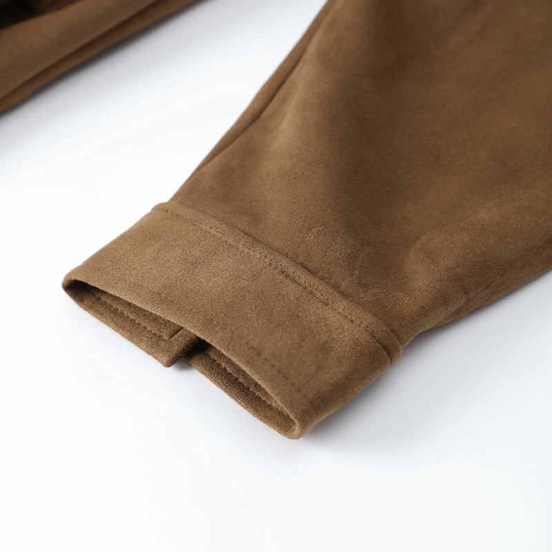 Heren Suède Jas met Kraag – Korte Regular Fit Jas in Bruin voor Smart Casual Stijl