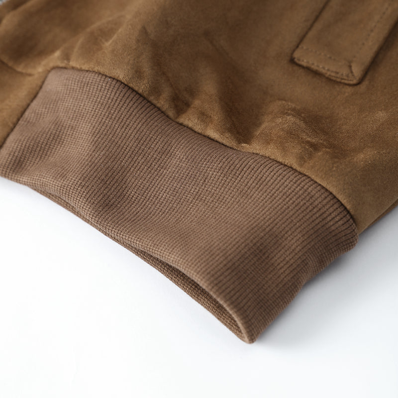 Heren Suède Jas met Kraag – Korte Regular Fit Jas in Bruin voor Smart Casual Stijl