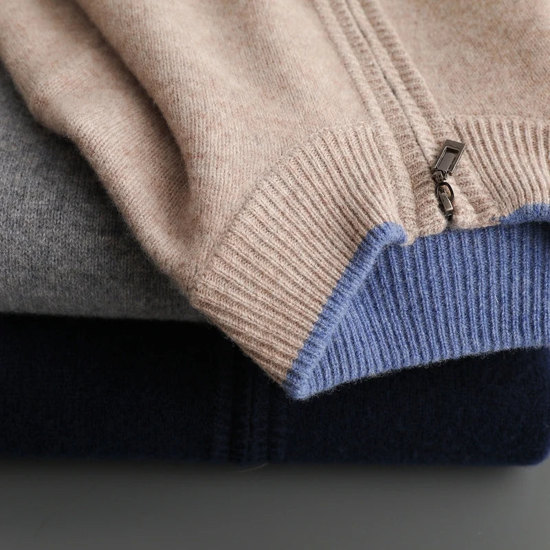 Heren knitted zip jacket - Zachte ritstrui – Tijdloze stijl