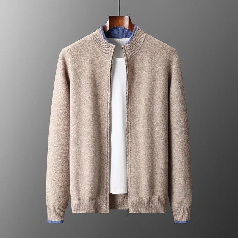 Heren knitted zip jacket - Zachte ritstrui – Tijdloze stijl